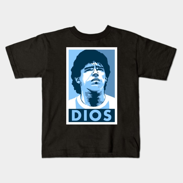 Maradona Dios Kids T-Shirt by Aefe